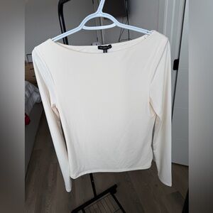Dynamite Cream Long Sleeve Boatneck Top